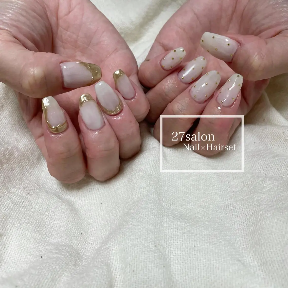 ネイル ドット ミラーネイル 27salon yuinaのネイルデザイン