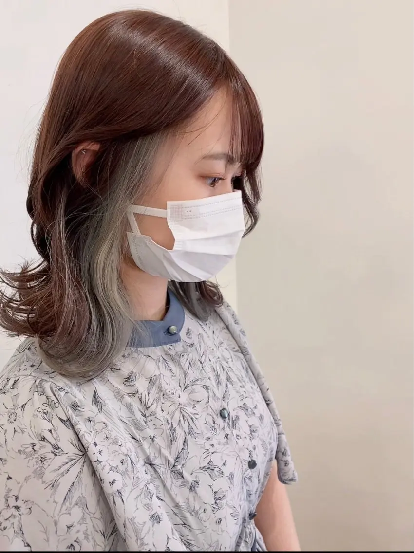 ミディアム くびれヘア 韓国風ヘア カット ヘアカラー トリートメント 韓国ヘア🇰🇷 スズキのヘアスタイル