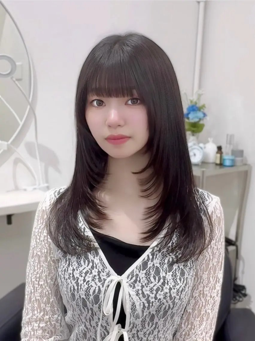 セミロング カット トリートメント YUZU🎀顔まわり ×レイヤーカットのヘアスタイル