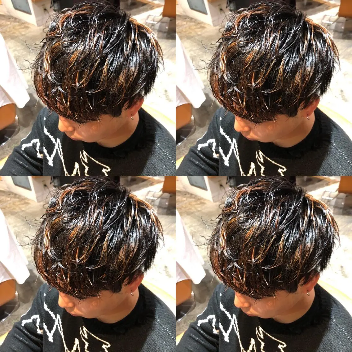 カラー パーマ メンズ レイヤー×艶髪特化 マネージャー安藤光司のヘアスタイル
