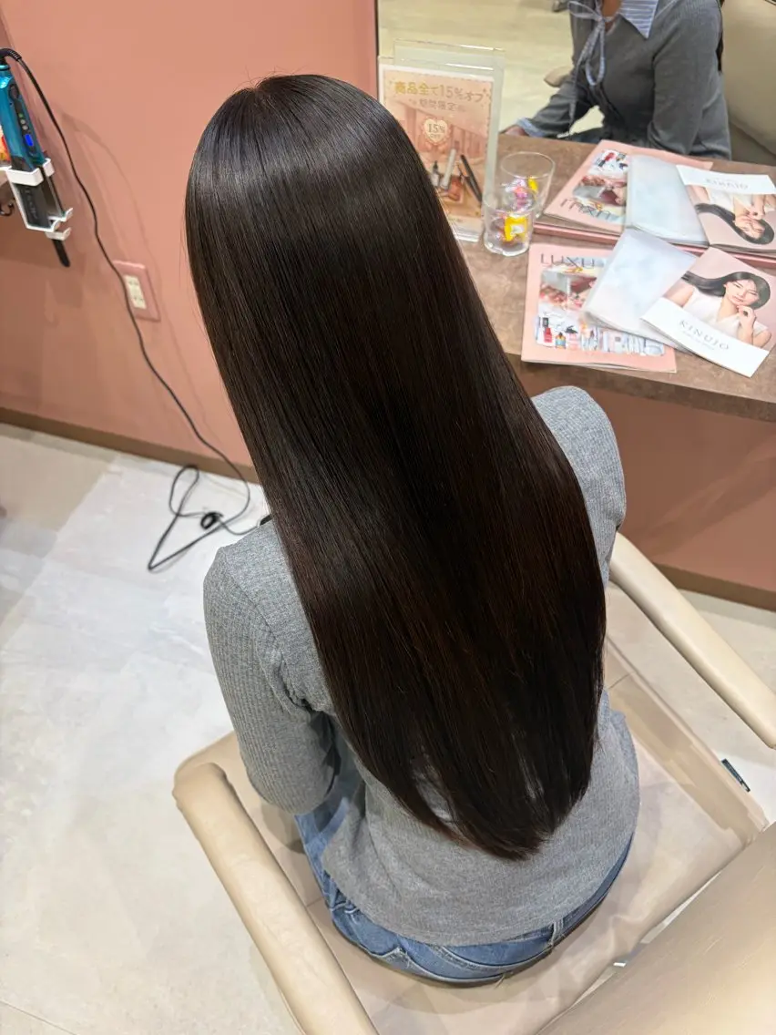 ロング パーマ 髪質改善 酸性ストレート ストレートパーマ 鍋島 平のヘアスタイル
