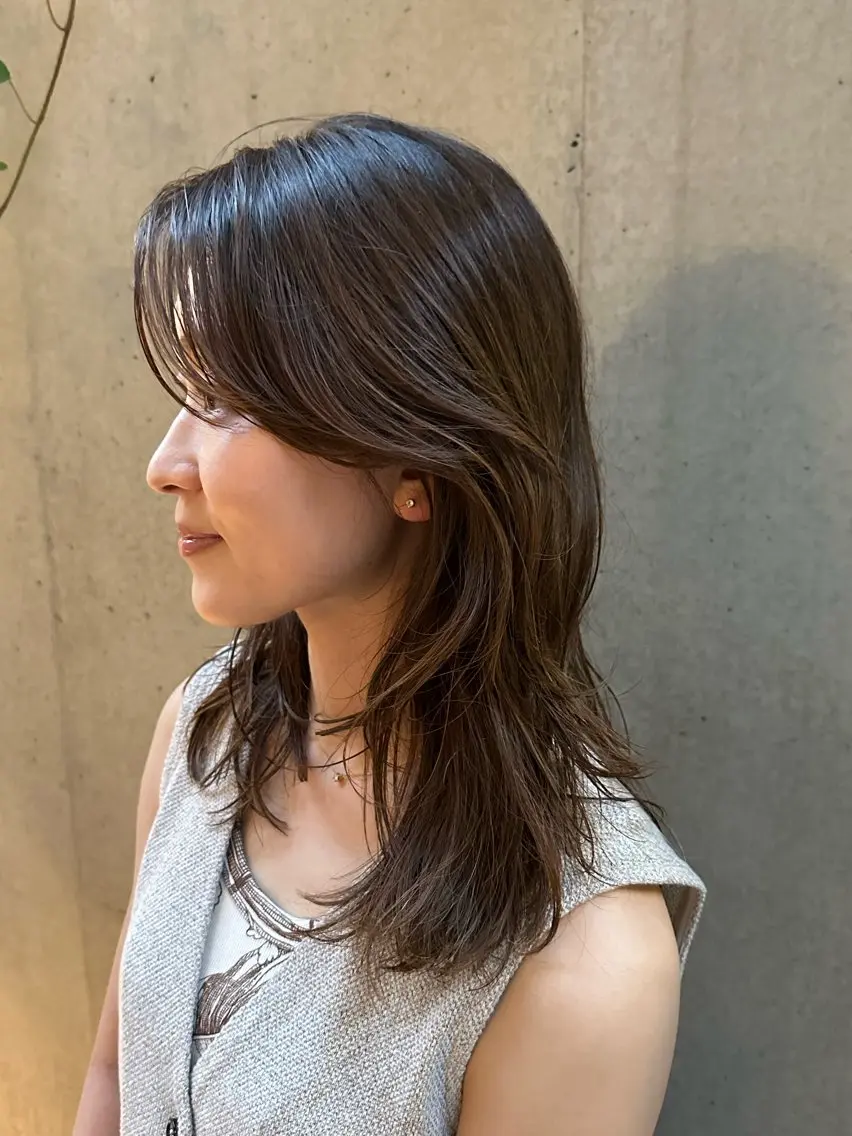 ミディアム カラー 似合わせカット /パーマ岡本淳平のヘアスタイル
