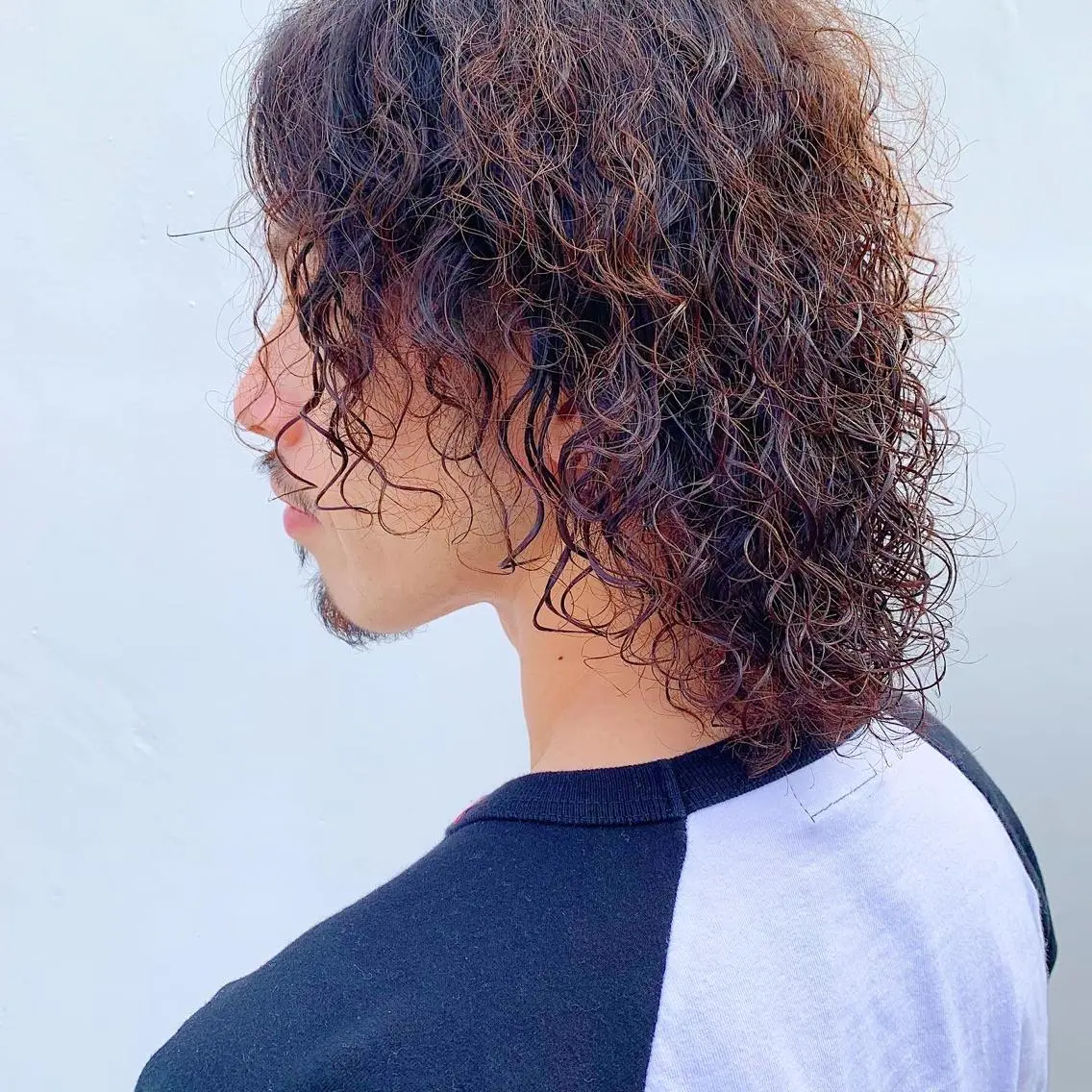 ミディアム パーマ メンズ 中川 竜誠のヘアスタイル