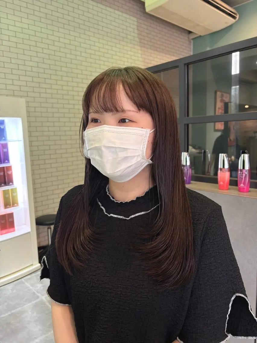 ロング カラー レイヤーカット ローレイヤー 小顔カット カット 🫧古田 穂香🫧パーマモデルのヘアスタイル