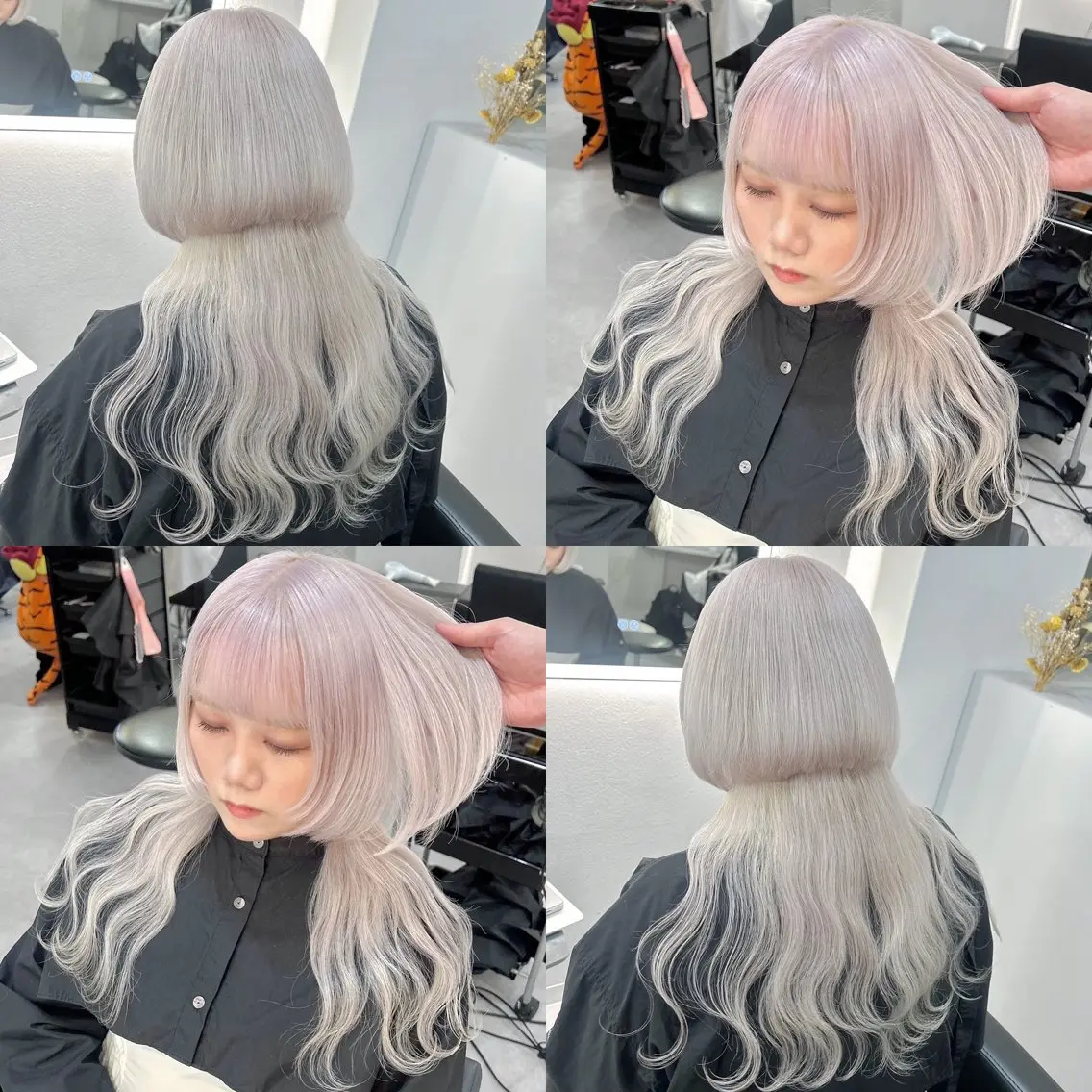 ショート カラー ウルフカット ヘアカラー トリートメント ブリーチ&エクステ 🥀ケアカラー特化のヘアスタイル