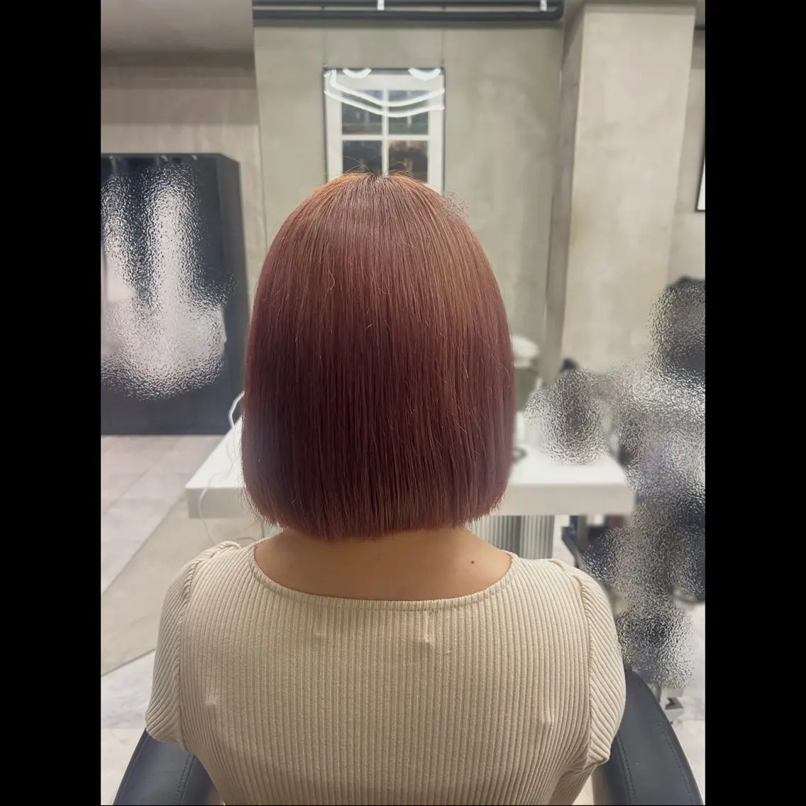 ミディアム カット 縮毛矯正 カットモデル/ボブ/ reina🐈‍⬛のヘアスタイル