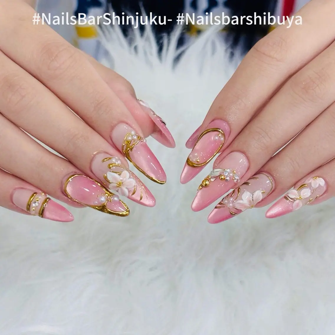 ネイル 長さ出し フレンチネイル ジェルネイル 韓国ネイル ロングネイル NAILS BAR SHINJUKUのネイルデザイン