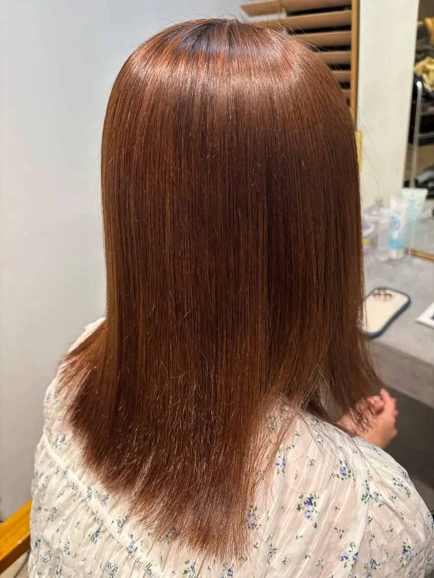 セミロング 縮毛矯正 トリートメント 畑 有里恵のヘアスタイル