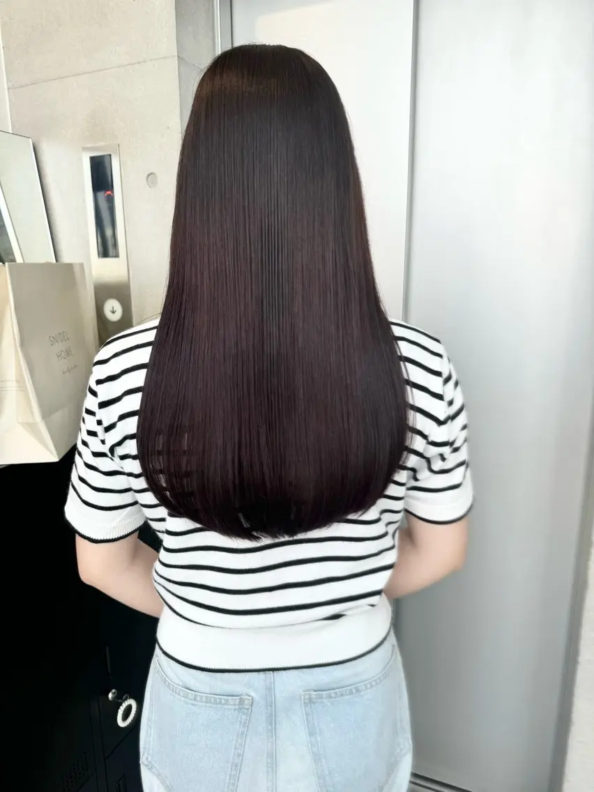 ロング カラー パーマ ヘアアレンジ 透明感/オリーブ/ グレージュ/YUKAのヘアスタイル