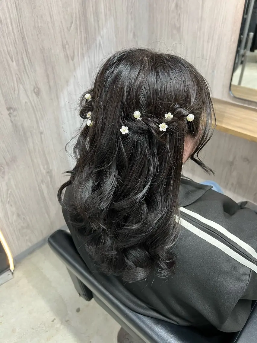 セミロング ヘアセット lafit kaede/韓国ヘアのヘアスタイル