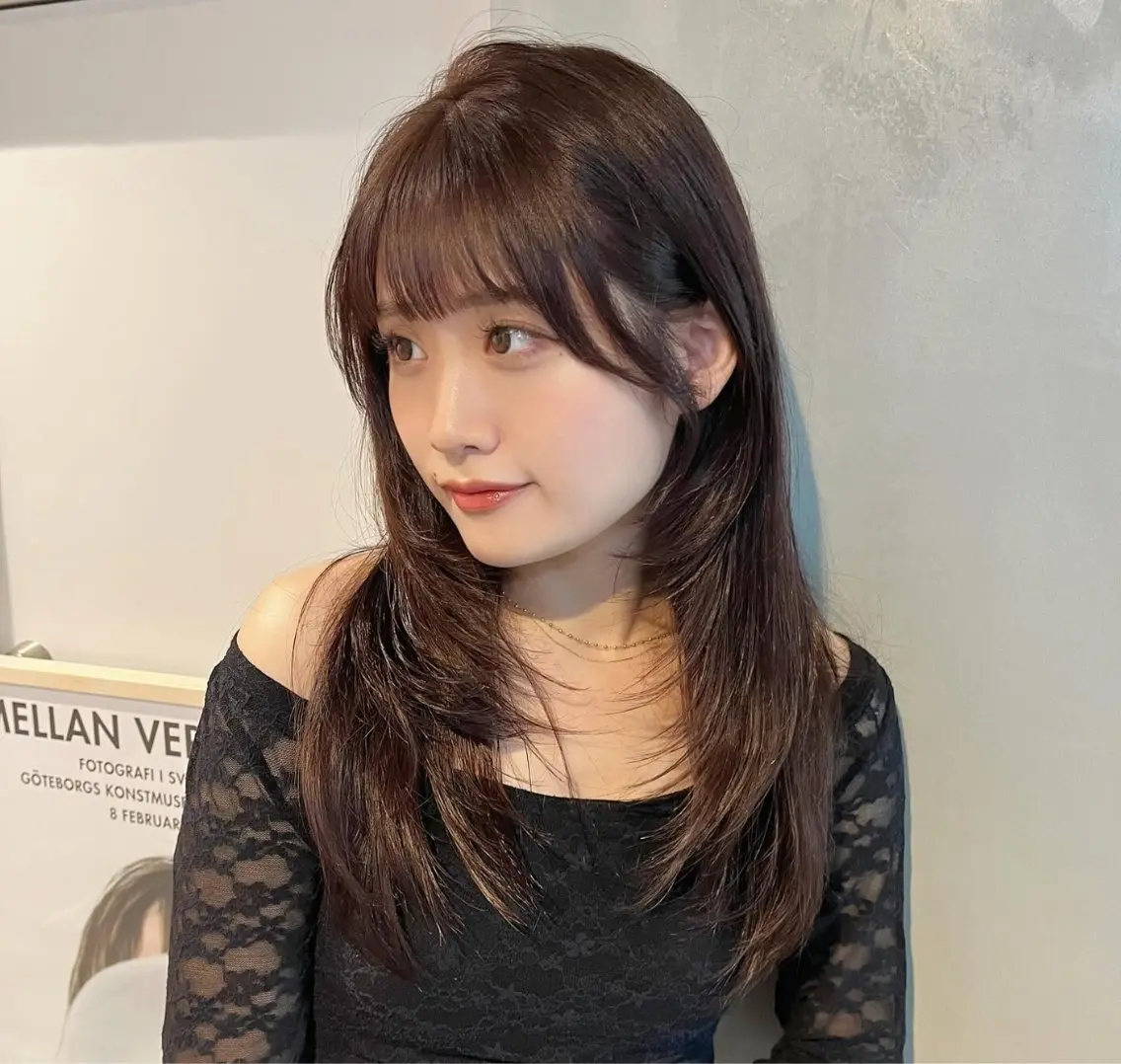 ロング カラー レイヤーカット 似合わせカット カット ヘアカラー トリートメント ナツミ/透明感カラー /酸性縮毛矯正のヘアスタイル