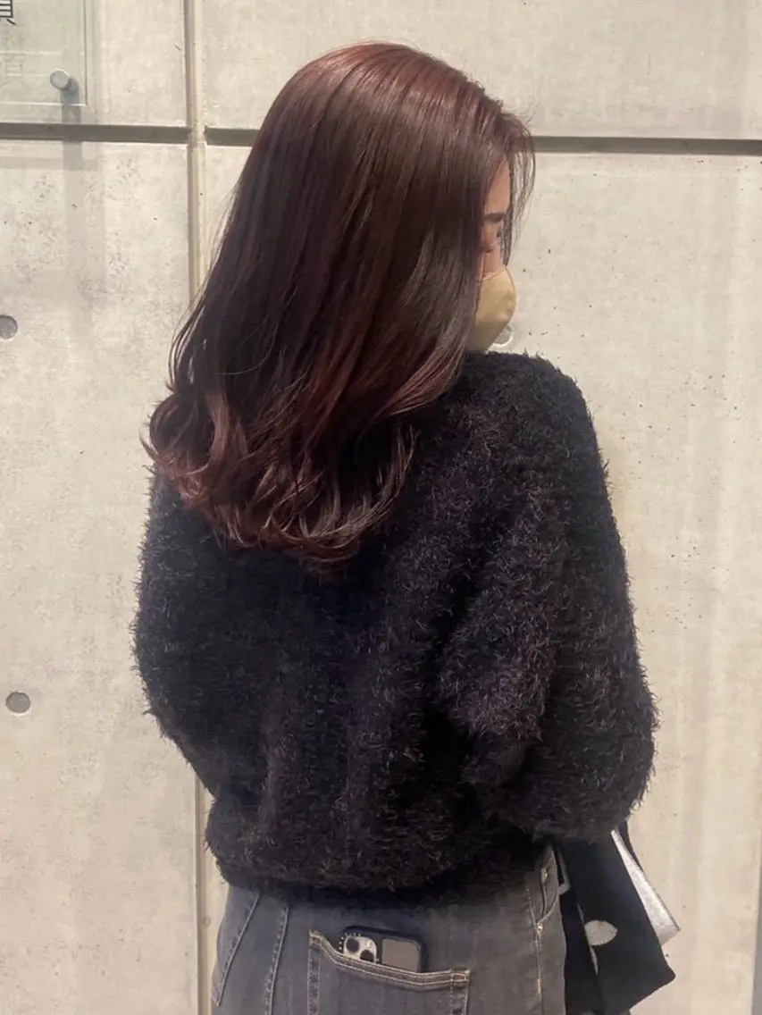 カラー カット ヘアカラー 酸性ストレート /暖色カラー/ユイカのヘアスタイル