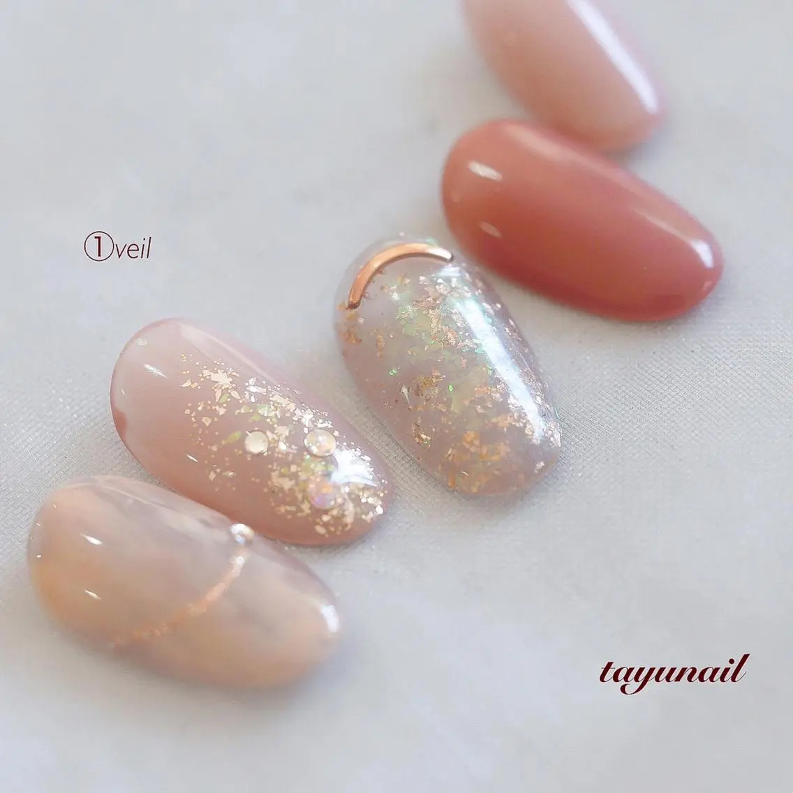 ネイル アートネイル ブルー ブラウン フットネイル ジェルネイル ネイルサロン 【たゆnail】のネイルデザイン