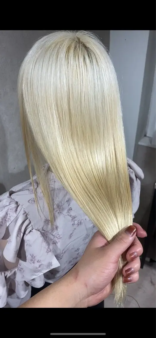 カラー ブロンド ヘアカラー ヘアセット Seleneコウキ ブリーチ/ハイトーンのヘアスタイル