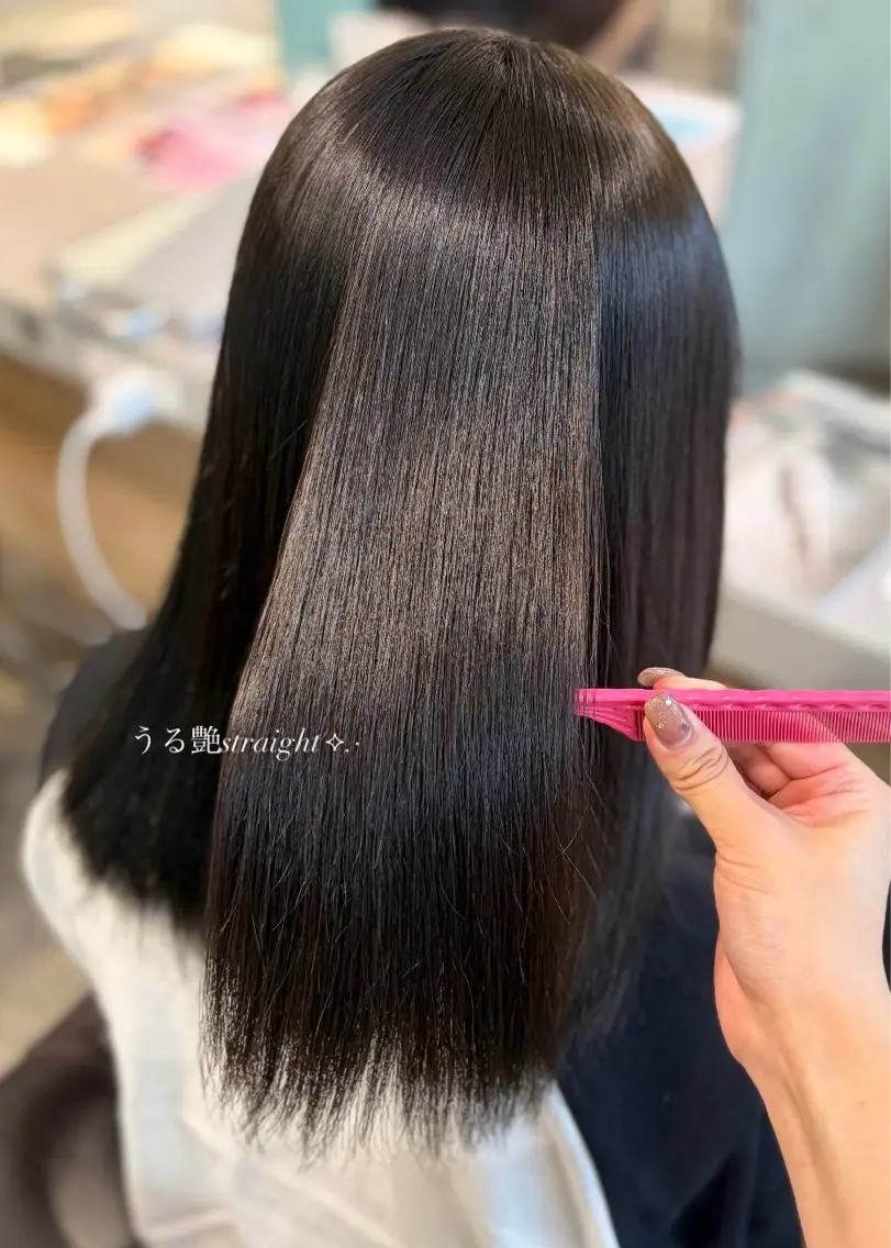 ロング ヘアカラー 縮毛矯正 彩菜/透明感艶カラー /赤み消しカラーのヘアスタイル