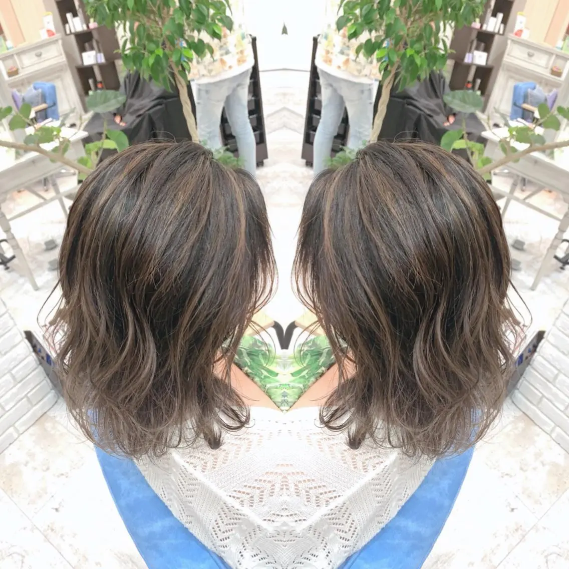 ミディアム カラー 店長✨レイヤー✖️ 髪質改善✖️韓国ヘアのヘアスタイル