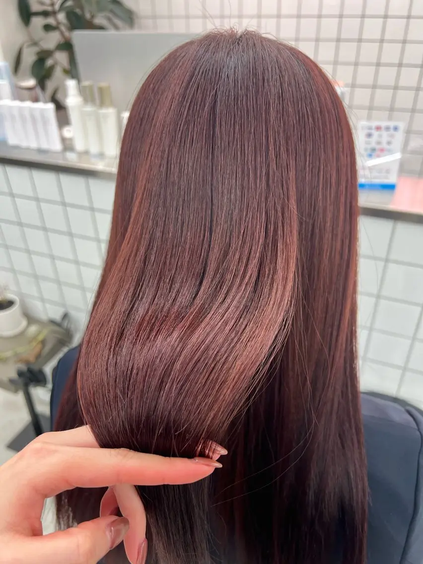 ロング カラー ブリーチ ブリーチなしカラー レッドカラー 🌷︎あすか🌷 JILLSTUDIOのヘアスタイル
