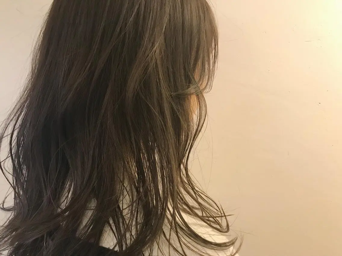 セミロング カラー パーマ アッシュ 💈LuTa💈_ 公式_NewOpenのヘアスタイル