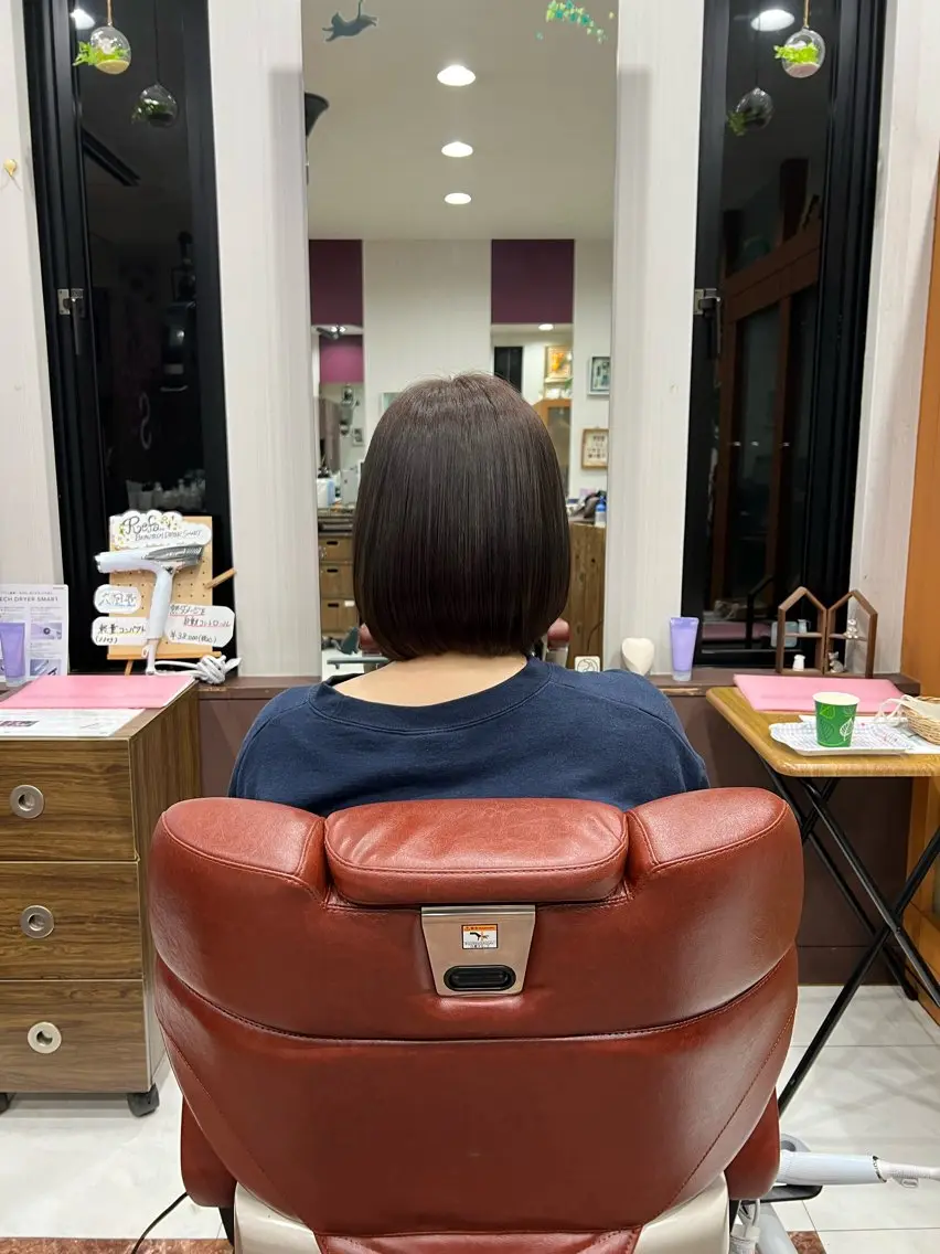 ミディアム カラー アッシュ 透明感カラー ボブ 藤田 竜成のヘアスタイル