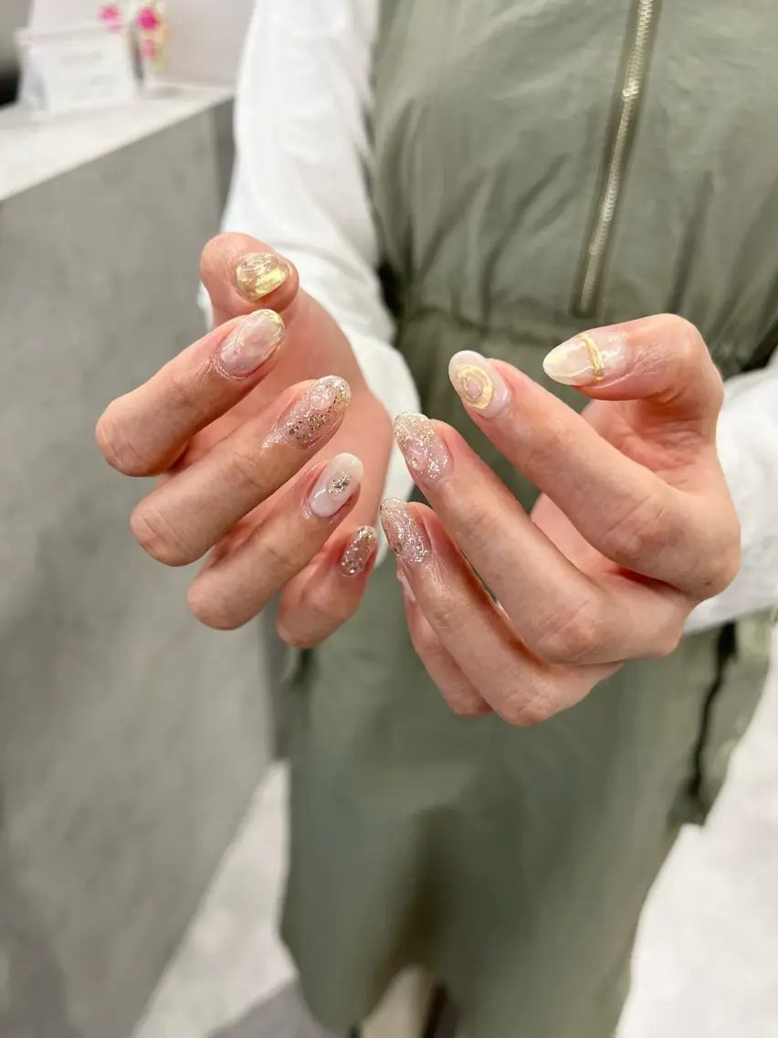 ネイル ジェルネイル 韓国ネイル ニュアンスネイル パラジェル シンプルネイル Bana_ Nailのネイルデザイン