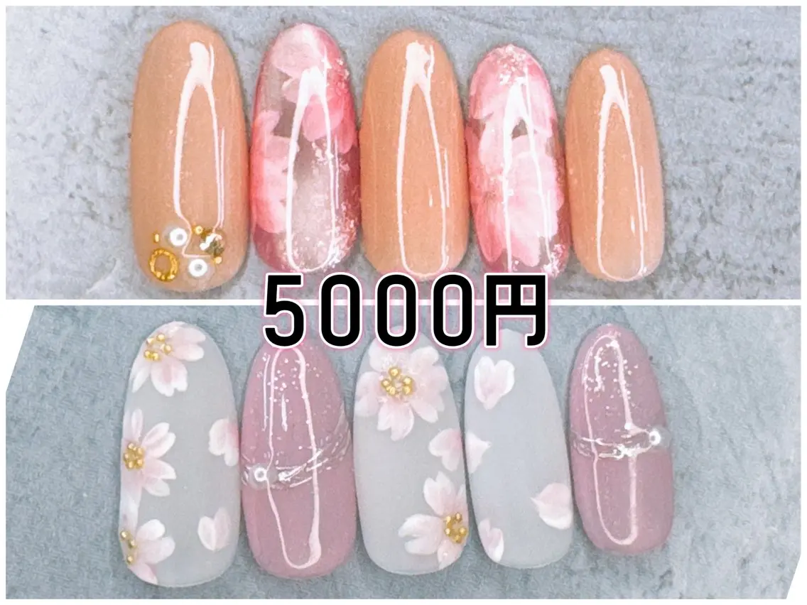 ネイル 桜ネイル ハンドネイル Milana （研修生メニュー）のネイルデザイン
