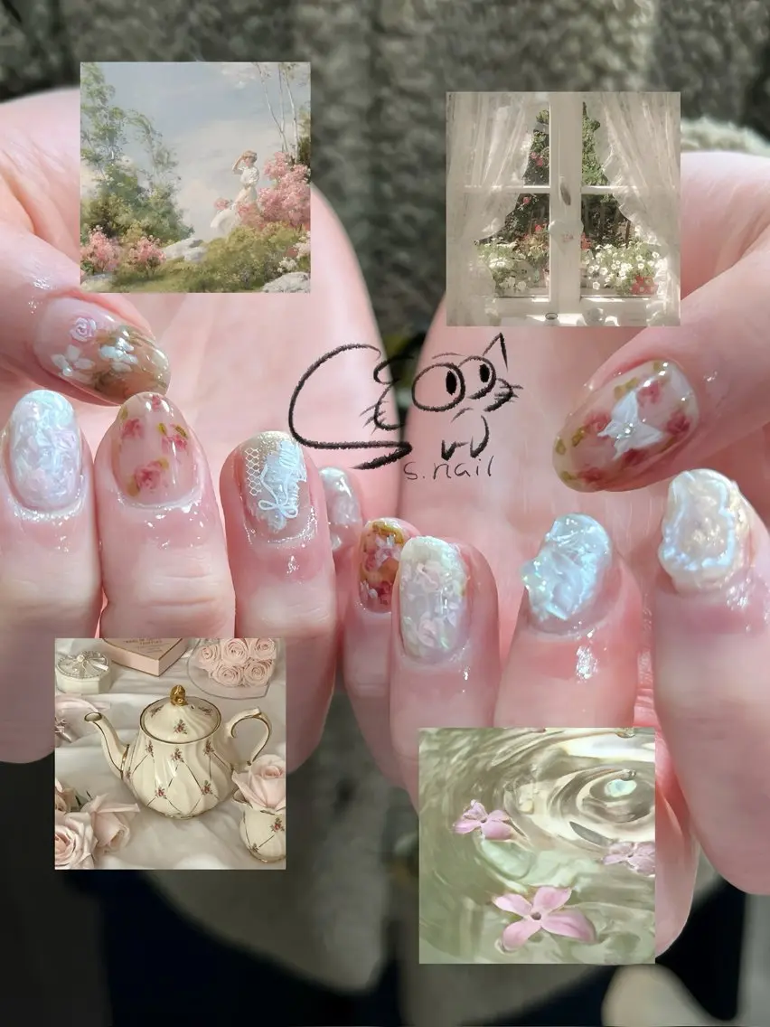 ネイル フレンチネイル ジェルネイル キラキラネイル ラメ(グリッター) マグネットネイル S.nail _のネイルデザイン