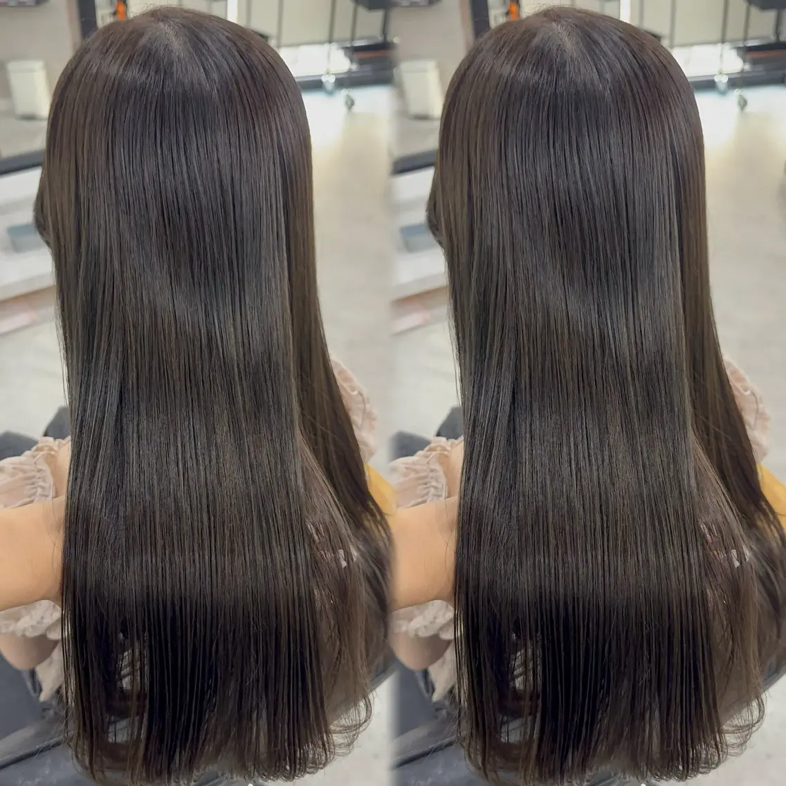 ロング カラー アッシュ アッシュブラウン ベージュカラー 黒髪 ブリーチ カット ヘアカラー トリートメント 赤み無し柔らかカラー 【梅田】madokaのヘアスタイル