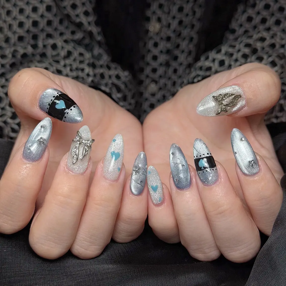 ネイル アートネイル オーロラネイル フラッシュネイル フレンチネイル ジェルネイル ハンドネイル Luci Nail Shinokuboのネイルデザイン