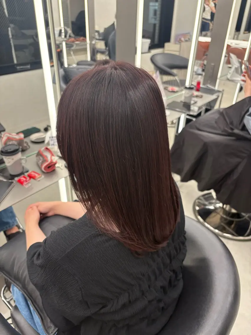 ミディアム カラー mikoto ☺︎/うる艶縮毛矯正のヘアスタイル