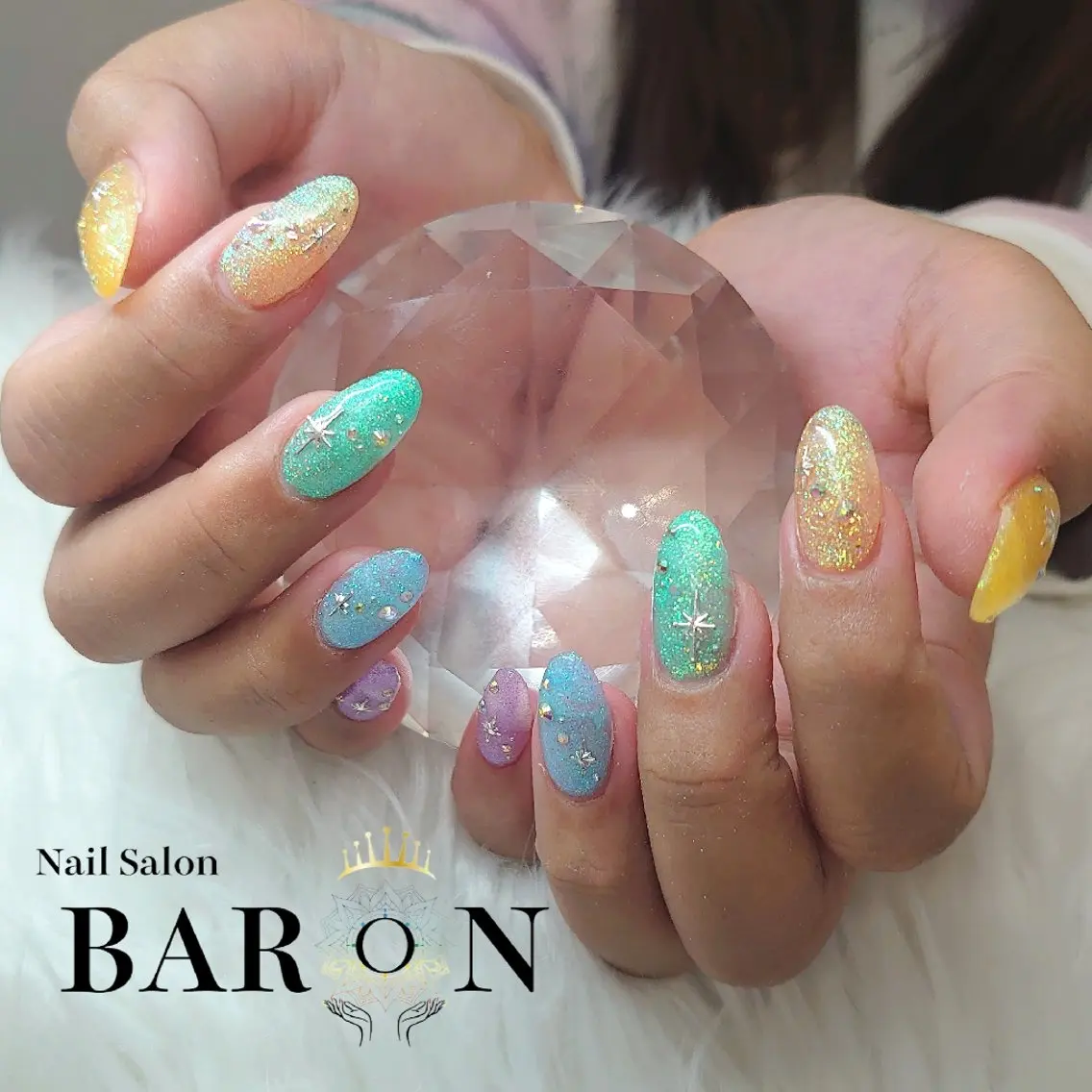 ネイル アートネイル ラメ(グリッター) 持ち込み スカルプネイル ♛BARON♛ AOIのネイルデザイン