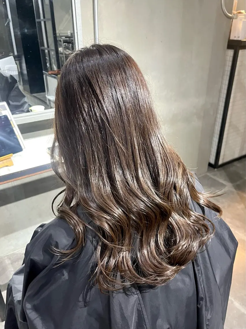 セミロング カラー ベージュカラー 透明感カラー オリーブベージュ ヘアカラー トリートメント 透明感♥韓国ヘア HINAのヘアスタイル
