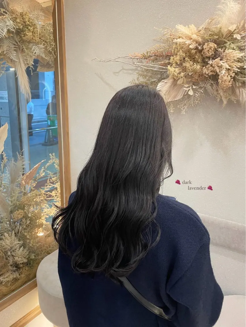 ロング カラー 黒髪 透明感カラー ラベンダーカラー 穴吹 涼のヘアスタイル