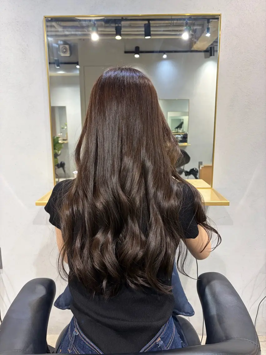 ロング カラー ヘアカラー トリートメント ヘッドスパ ヘアセット nanako/表参道 /透明感カラーのヘアスタイル