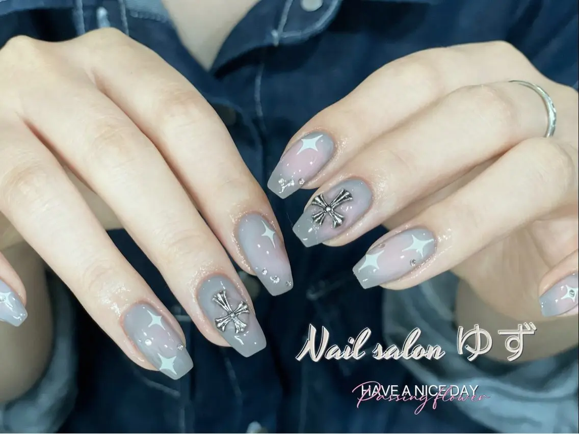 ネイル 長さ出し フットネイル ジェルネイル 韓国ネイル マグネットネイル ゆず- Nail Salonのネイルデザイン