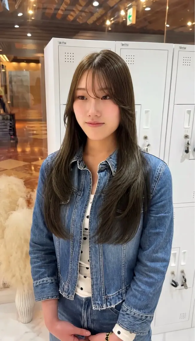 ロング カラー カット ヘアカラー 縮毛矯正 大人韓国レイヤ ー特化|角岡泉希🩶のヘアスタイル