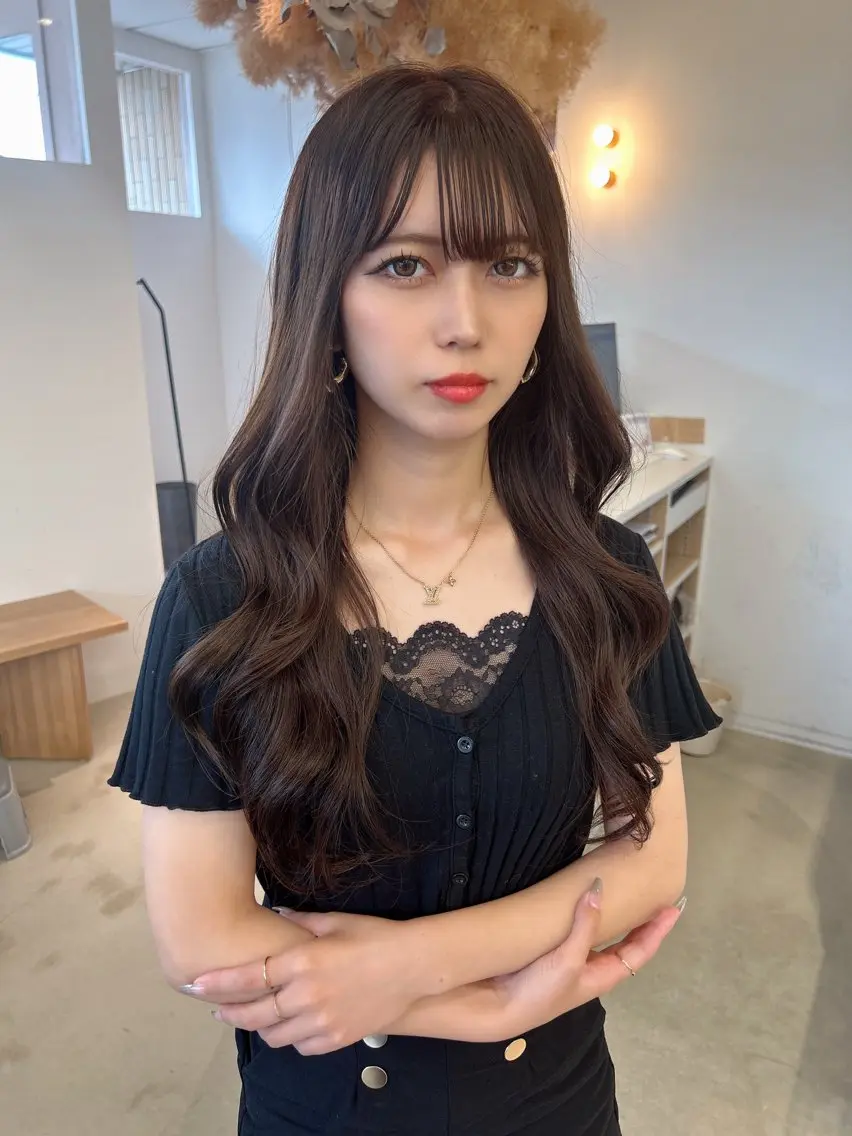 ロング カラー ロングレイヤー ブラウンカラー レイヤーカット ロング カット トリートメント noa  🦋 ブリーチ/暖色のヘアスタイル