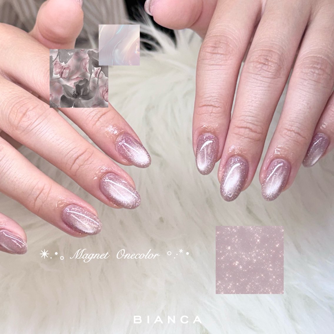 ネイル マグネットネイル ビー玉ネイル ワンカラーネイル ハンドネイル Bianca大宮 Nail*森澤のネイルデザイン