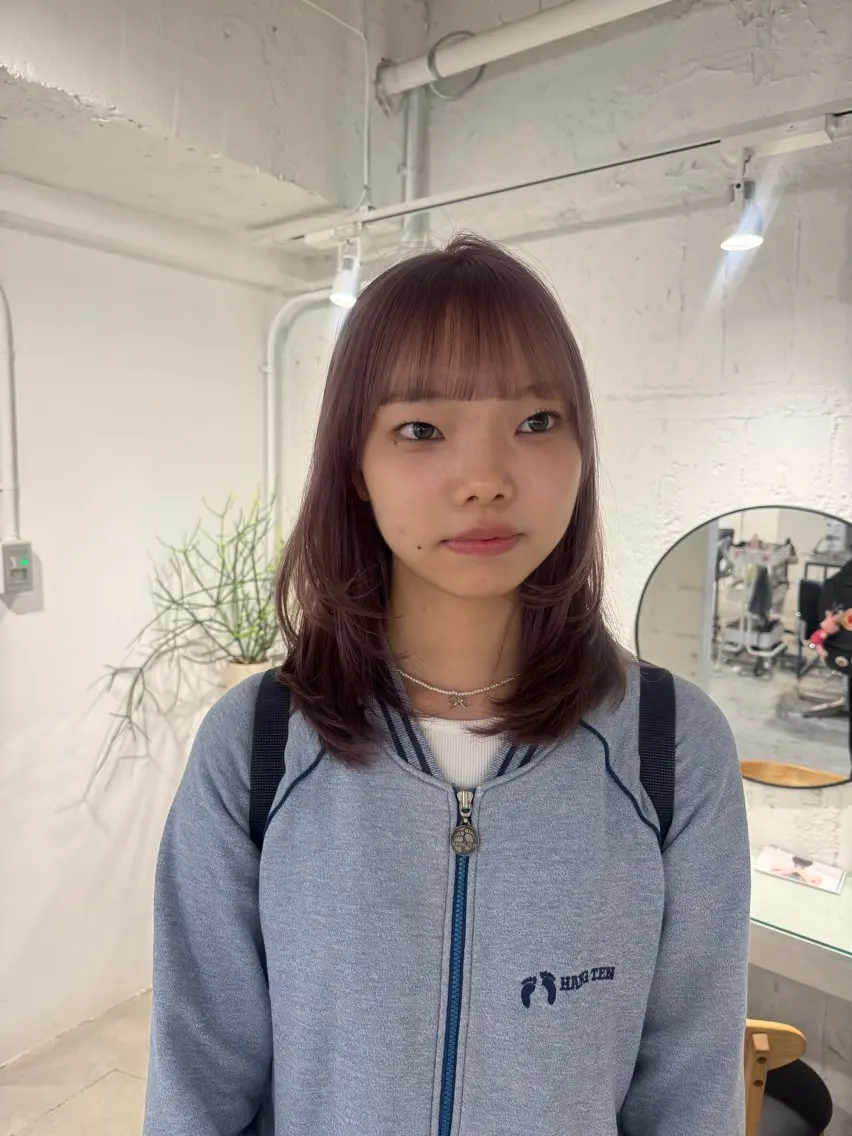 セミロング カット ヘアカラー トリートメント 新宿/顔周りカット +レイヤー=しずく♩のヘアスタイル
