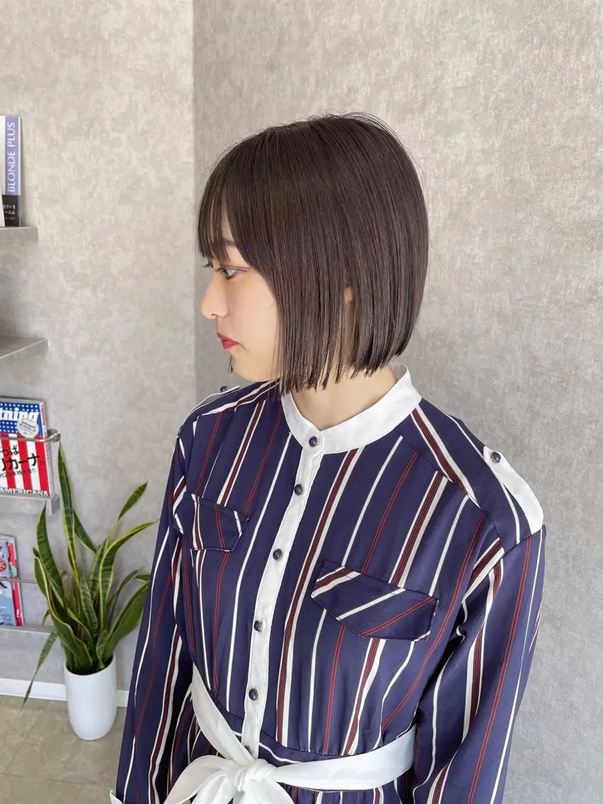 ショート 縮毛矯正ボブ/ 髪質改善/カットのヘアスタイル