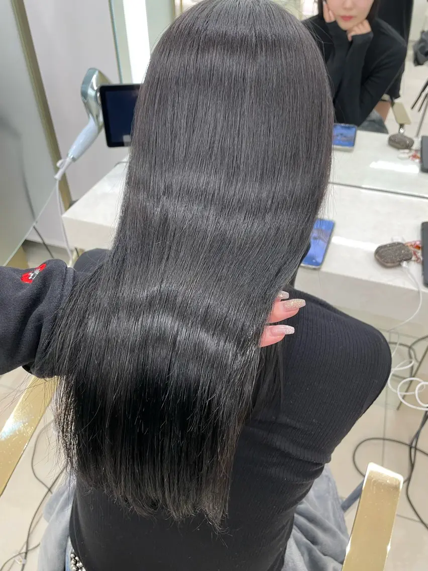 ロング カラー トリートメント 酸熱トリートメント 高村 旭加のヘアスタイル