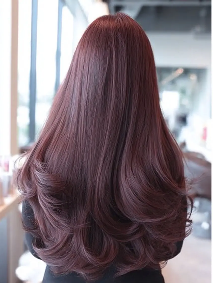 ロング カラー ヘアカラー 🍒モテ暖色カラー × うる艶✧ ゆなのヘアスタイル