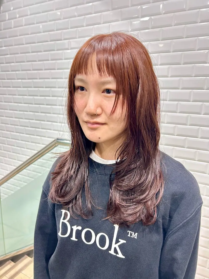 セミロング カラー パーマ カット ヘアカラー トリートメント appiis 柳田葵　横浜のヘアスタイル