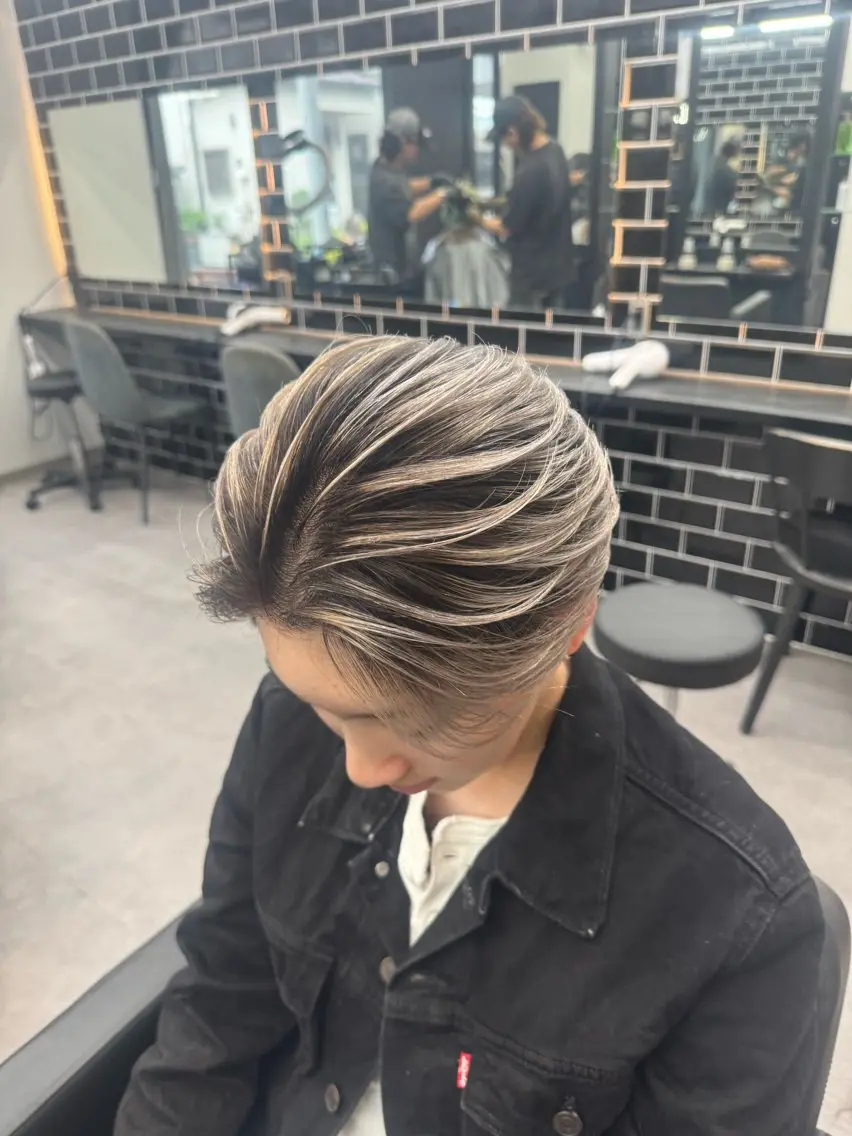 ショート カラー メンズ カット ヘアカラー ヘアセット 【men's Lapis横浜】海人のヘアスタイル