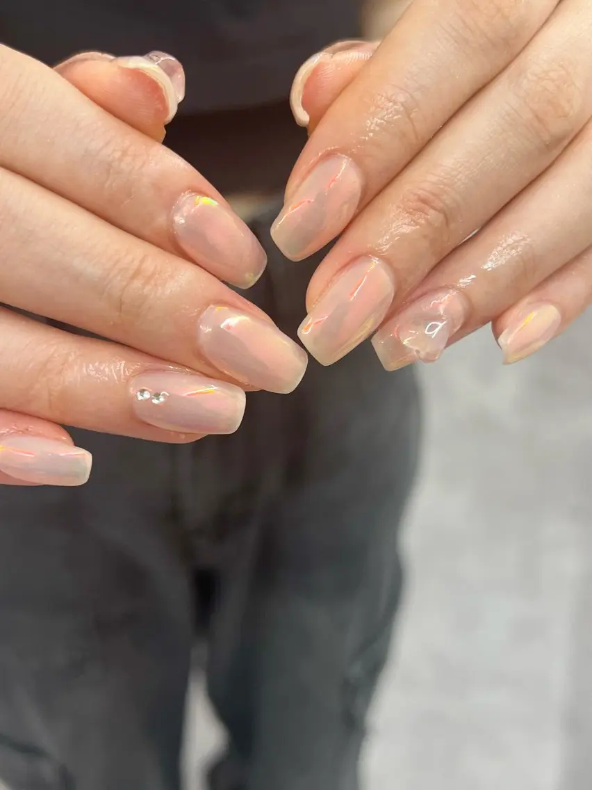 ネイル オーロラネイル ジェルネイル ハート マグネットネイル ニュアンスネイル ハンドネイル ハンドケア Bana_ Nailのネイルデザイン