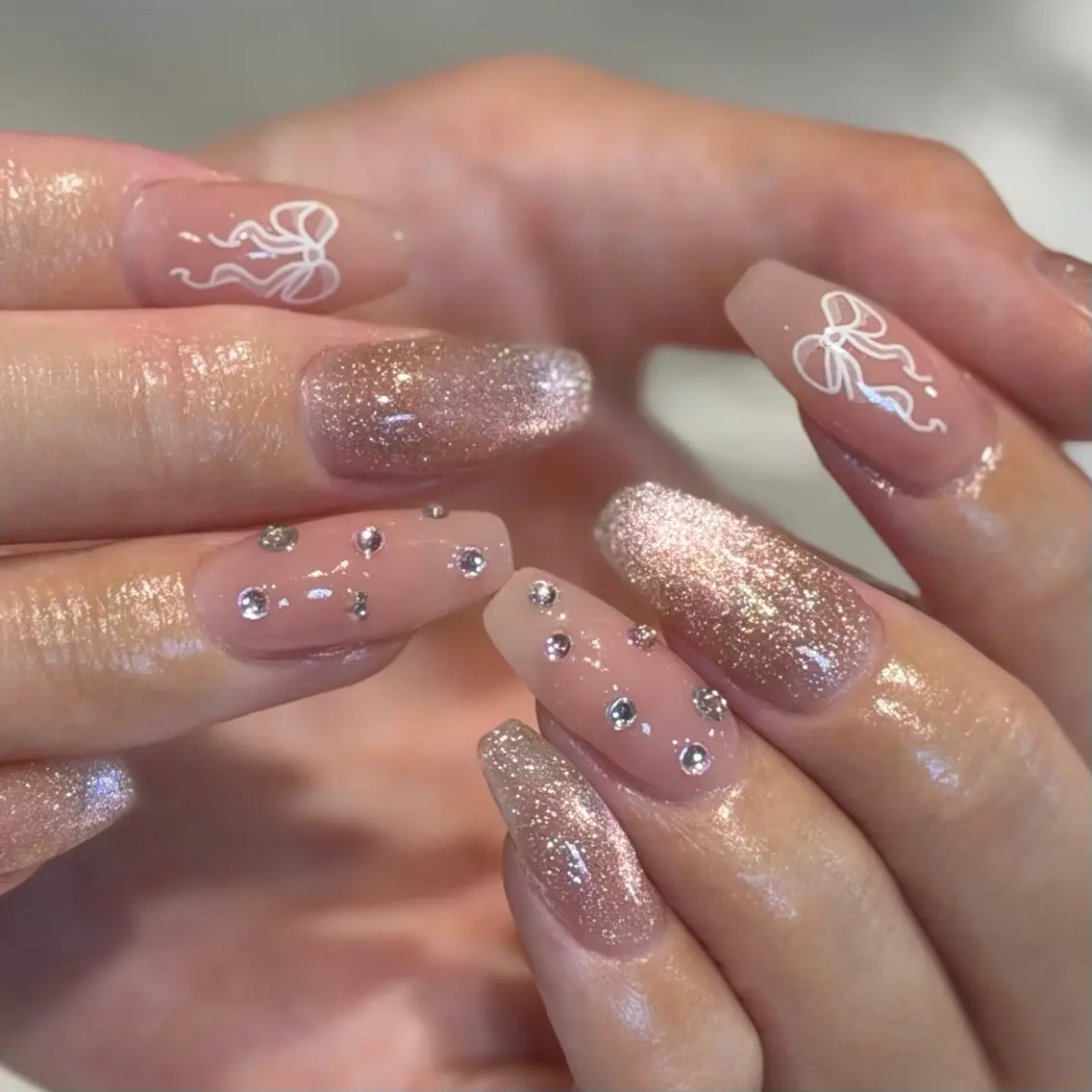 ネイル シンプルネイル yume 🎀大人ガーリー🎀のネイルデザイン