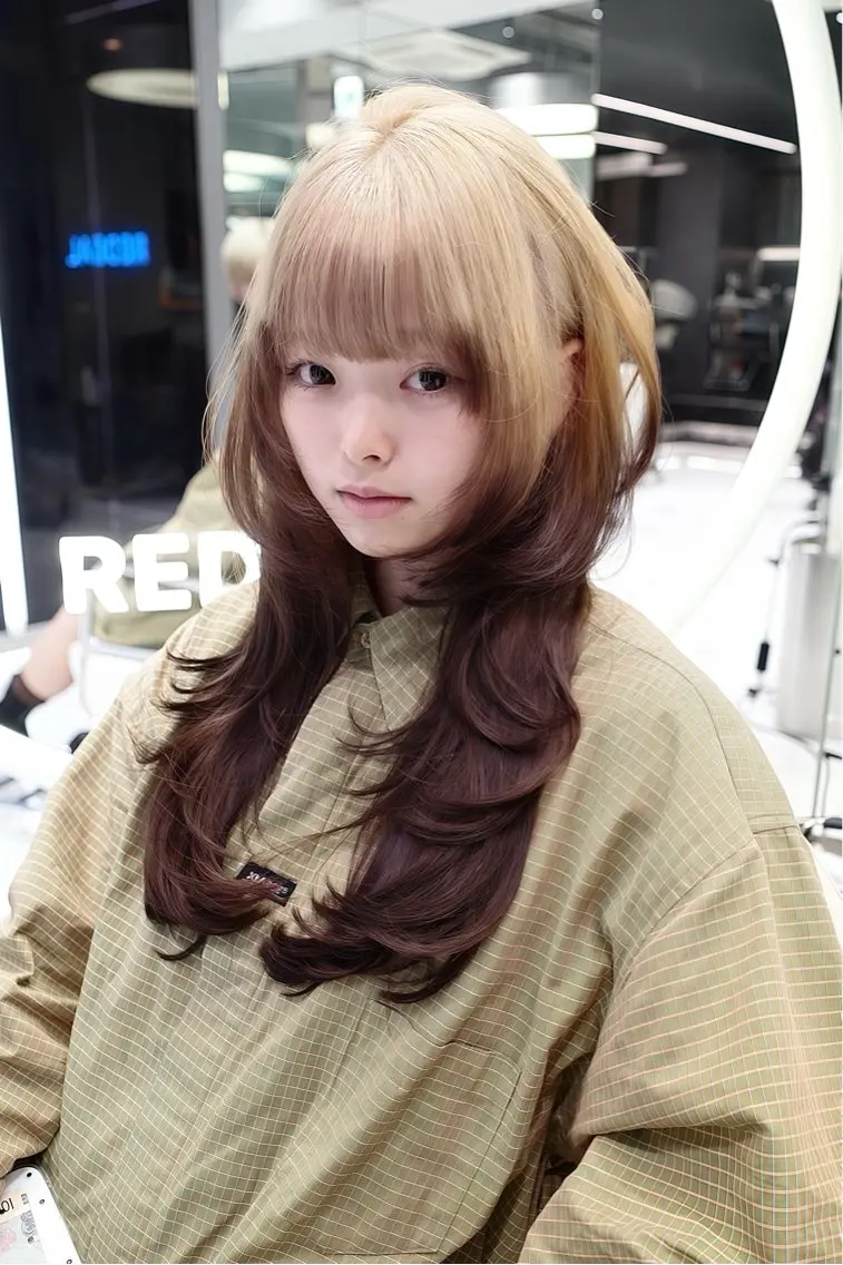 「⚜️10代 20代限定メニュー✨」リタッチブリーチ+レイヤーカットの写真