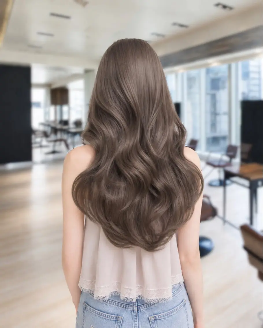 ロング カラー ヘアカラー トリートメント みこ🌙艶カラー/ 透明感ブラウン🤎のヘアスタイル