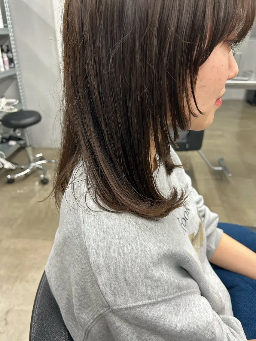 ミディアム カラー カット ヘアカラー トリートメント #tag 田島 純奈のヘアスタイル
