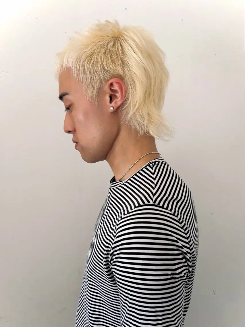 ショート カラー メンズ ブロンド マレットヘア 神田橋 翔太郎のヘアスタイル
