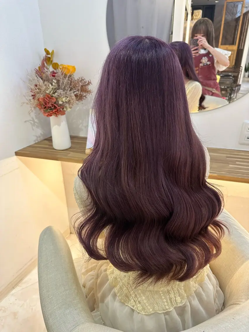 ロング カラー ヘアカラー トリートメント Rio🎀ブリーチ なし透明感♡顔周り♡のヘアスタイル